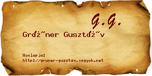 Grüner Gusztáv névjegykártya